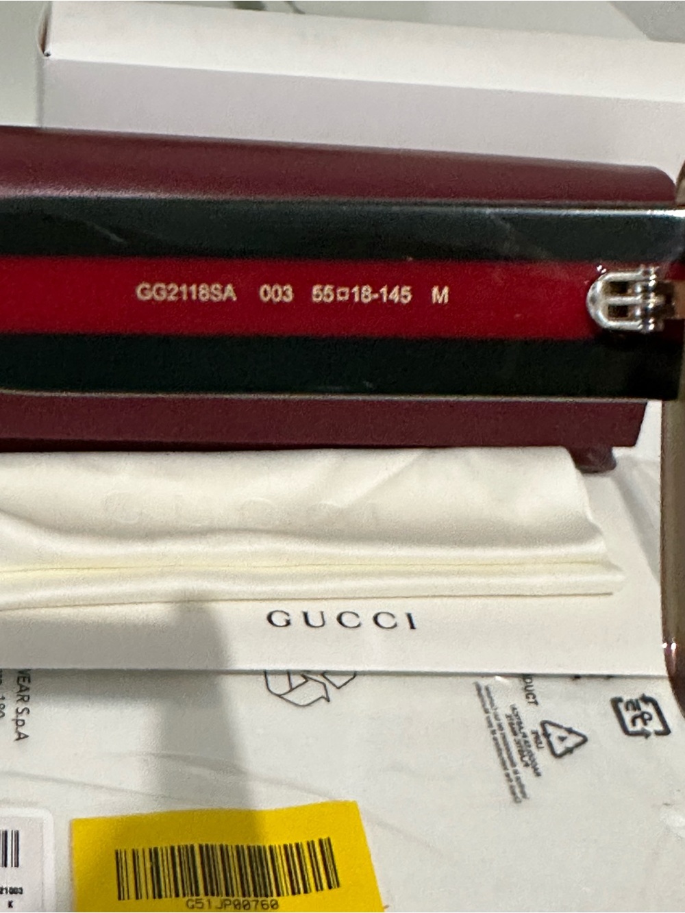 New GUCCI Sherry-line Violet Square Ladies Sunglasses - Picture 5 of 7